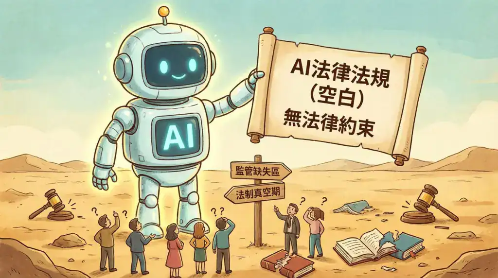 2025年台灣現行 AI 生成圖片法律現況，目前沒有「AI 生成專法」。圖／AI 生成