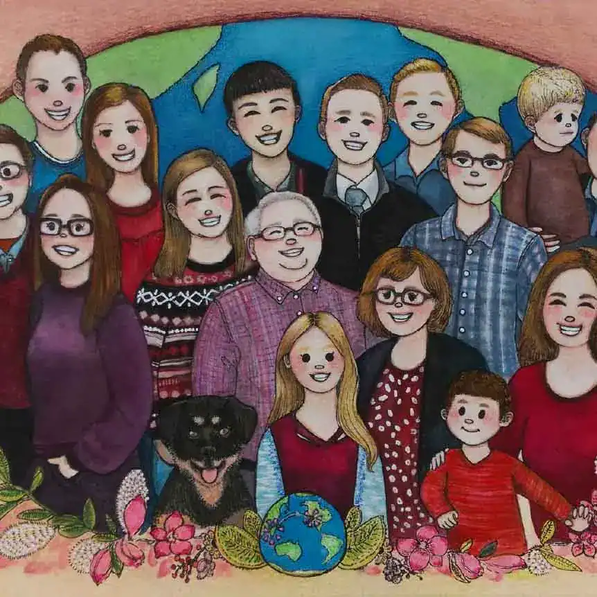 與國際友人接軌似顏繪