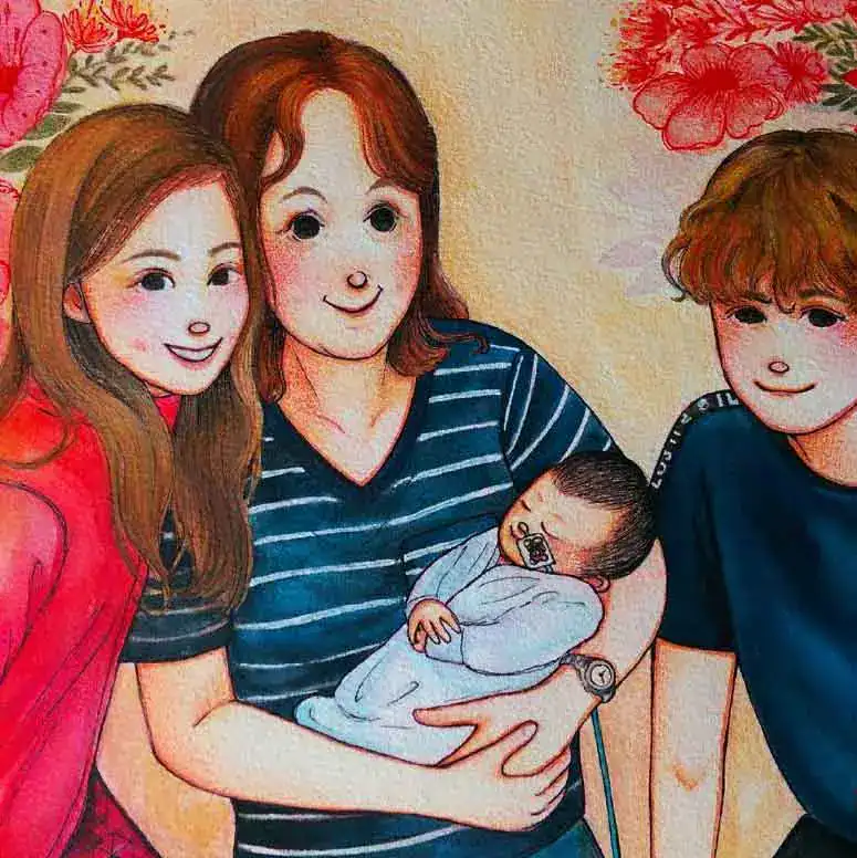 開始加入色鉛筆筆觸