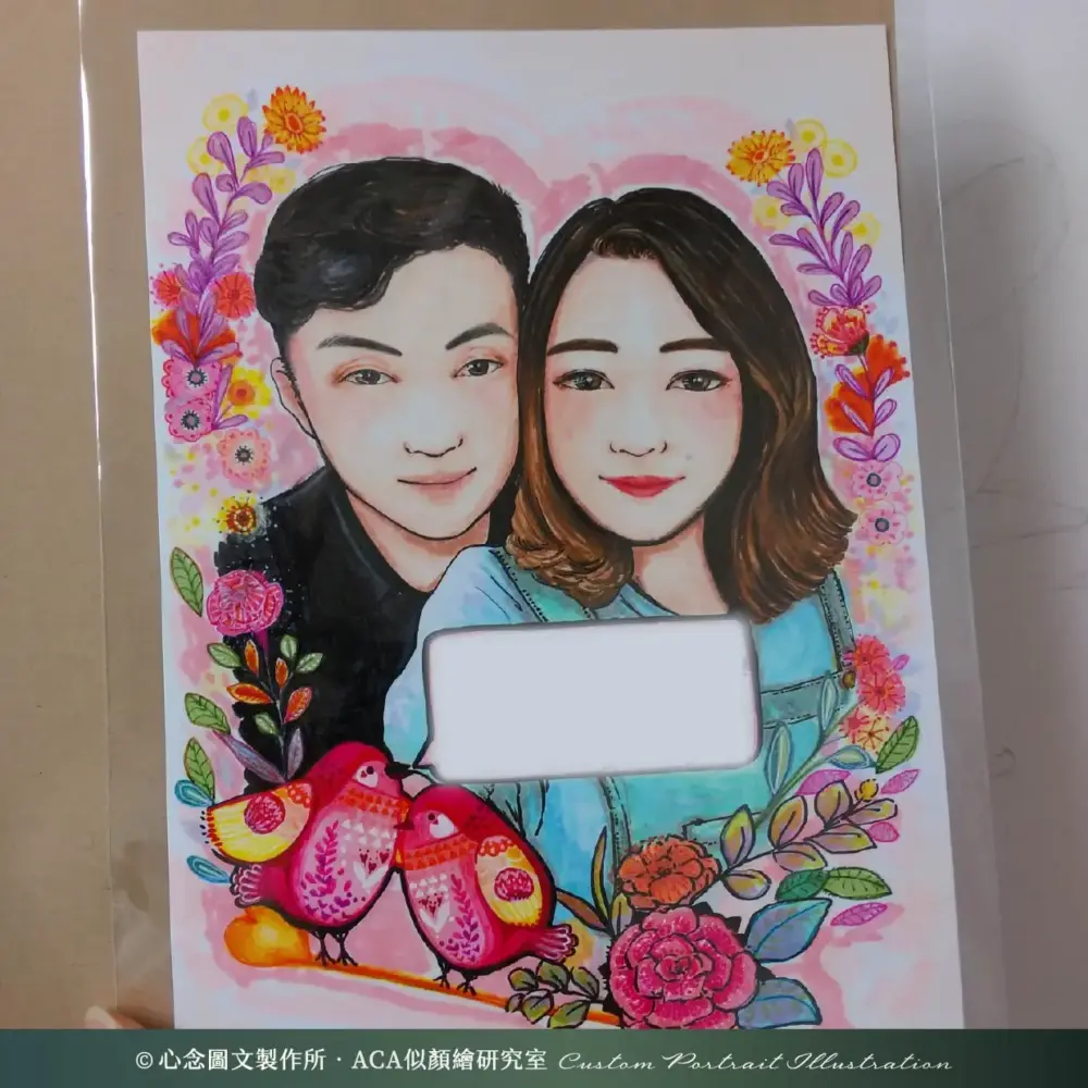 情侶麥克筆似顏繪訂單